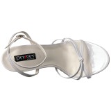 Wit 15 cm Devious DOMINA-108 sandalen met naaldhak