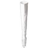 Wit 15 cm KISS-3010 overknee laarzen met plateauzool