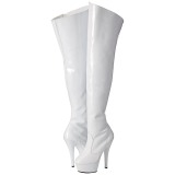 Wit 15 cm KISS-3010 overknee laarzen met plateauzool