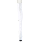 Wit 18 cm ADORE-3000HWR Hologram pole dance overknee laarzen met hak