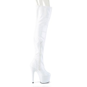 Wit 18 cm ADORE-3000HWR Hologram pole dance overknee laarzen met hak