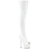 Wit 18 cm ADORE-3011HWR Hologram plateau overknee laarzen open teen