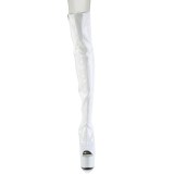 Wit 18 cm ADORE-3011HWR Hologram plateau overknee laarzen open teen