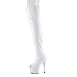 Wit 18 cm ADORE-3011HWR Hologram plateau overknee laarzen open teen