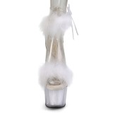 Wit 18 cm ADORE-724F pole dance hakken met veren