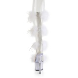 Wit 18 cm ADORE-728F pole dance hakken met veren