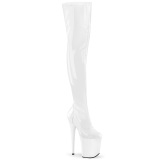 Wit 20 cm FLAMINGO-3000 overknee laarzen met plateauzool