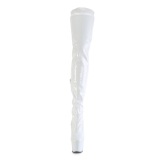 Wit 20 cm FLAMINGO-3000 overknee laarzen met plateauzool