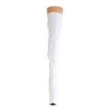 Wit 20 cm FLAMINGO-3000HWR Hologram pole dance overknee laarzen met hak
