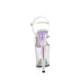 Wit 20 cm FLAMINGO-809HT Hologram plateau hoge hakken