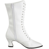 Wit 7 cm VICTORIAN-120 Dames Enkellaarzen met Veters