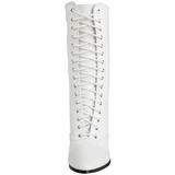 Wit 7 cm VICTORIAN-120 Dames Enkellaarzen met Veters