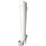 Wit Kunstleer 15 cm DELIGHT-3019 overknee laarzen met plateauzool