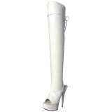 Wit Kunstleer 15 cm DELIGHT-3019 overknee laarzen met plateauzool