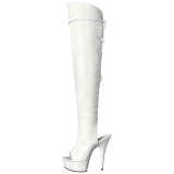 Wit Kunstleer 15 cm DELIGHT-3019 overknee laarzen met plateauzool