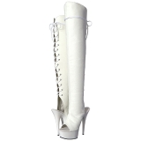 Wit Kunstleer 15 cm DELIGHT-3019 overknee laarzen met plateauzool