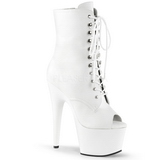 Wit Kunstleer 18 cm ADORE-1021 dames enkellaarsjes met plateauzool