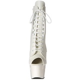 Wit Kunstleer 18 cm ADORE-1021 dames enkellaarsjes met plateauzool