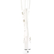 Wit Kunstleer 18 cm ADORE-700-48 hoge hakken met enkelband