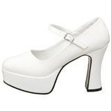 Wit Lak 11 cm MARYJANE-50 Mary Jane Plateau Pumps Hoge Hak