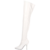 Wit Lak 13 cm SEDUCE-3000 Overknee Laarzen voor Heren