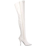 Wit Lak 13 cm SEDUCE-3000 Overknee Laarzen voor Heren