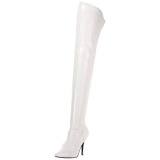 Wit Lak 13 cm SEDUCE-3000 Overknee Laarzen voor Heren