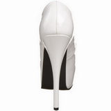 Wit Lak 14,5 cm Burlesque BORDELLO TEEZE-06 Plateau Pumps Hoge Hak