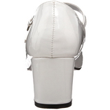 Wit Lak 5 cm SCHOOLGIRL-50 Klassieke Pumps met Hakken