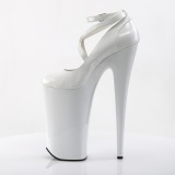 Wit Lakleer 25,5 cm BEYOND-087 super hoge hakken - extreme plateau pumps