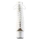 Wit Mat 18 cm ADORE-1016 Open Toe Plateau Enkellaarsjes