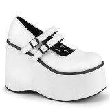 Wit Vegan 11,5 cm DemoniaCult KERA-08 gothic mary jane pumps met plateau
