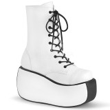 Wit Vegan 9 cm VIOLET-120 demoniacult enkellaarsjes met plateau