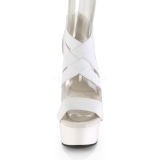 Wit elastische band 15 cm DELIGHT-669 pleaser schoenen met hak