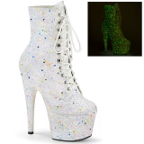 Wit glitter 18 cm ADORE-1020GDLG pole dance enkellaarzen met hoge hakken