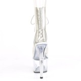 Wit plateau 18 cm ADORE-1016C-2 transparante hakken - pole dance enkellaarsjes