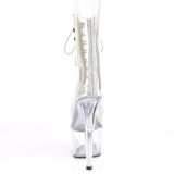 Wit plateau 18 cm ADORE-1021C-2 transparante hakken - pole dance enkellaarsjes