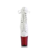 Witte 20 cm FLAMINGO-1020HG glitter exotic hakken - pole dance enkellaarsjes