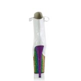 Witte 20 cm FLAMINGO-1020HG glitter exotic hakken - pole dance enkellaarsjes