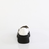 Witte 6,5 cm RENEGADE-56 emo mary jane schoenen met gesp