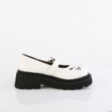 Witte 6,5 cm RENEGADE-56 emo mary jane schoenen met gesp