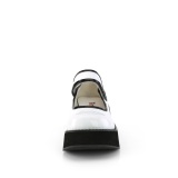 Witte 6 cm SPRITE-01 emo maryjane schoenen met gesp
