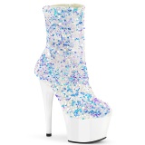 Witte Pailletten 18 cm ADORE-1042SQ dames high heels boots plateau