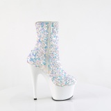 Witte Pailletten 18 cm ADORE-1042SQ dames high heels boots plateau