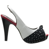 Witte Punten 12 cm retro vintage BETTIE-09 Plateau Pumps Peep Toe