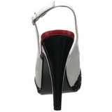 Witte Punten 12 cm retro vintage BETTIE-09 Plateau Pumps Peep Toe
