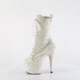 Witte glitter 18 cm ADORE-1040GR dames high heels boots plateau