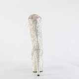 Witte glitter 18 cm ADORE-1040GR dames high heels boots plateau