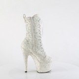 Witte glitter 18 cm ADORE-1040GR dames high heels boots plateau