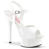 Witte hakken 15 cm EXCITE-609 pleaser sandalen hoge hakken plateau